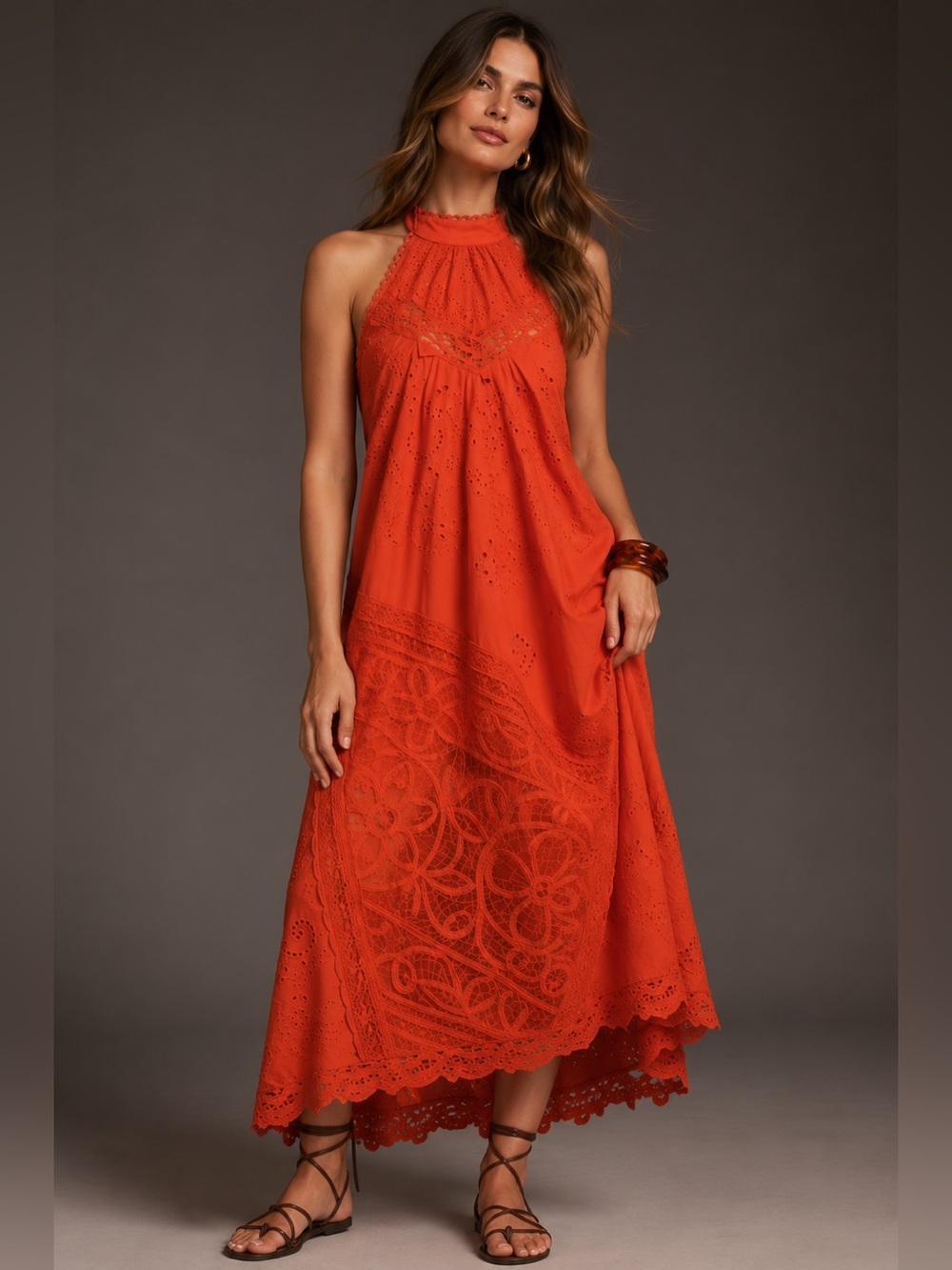 Anthropologie Halter Cutwork Lace Dress, NWOT, Size XL